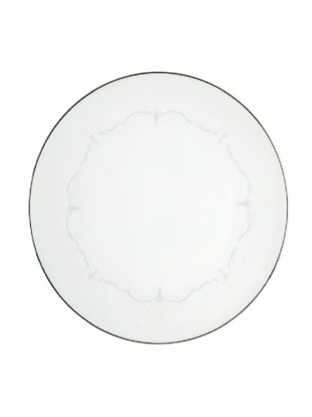 Noritake China Whitebrook 6441 Set of 4 Dinner Plates Gray White Pattern